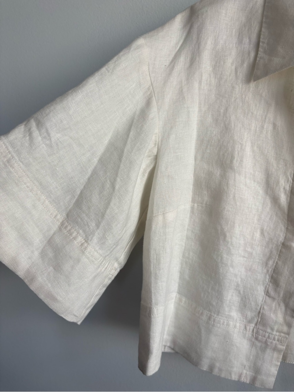 Banana Republic Linen Tie Front Cropped Shirt Sz Small New with Tags - Picture 7 of 9